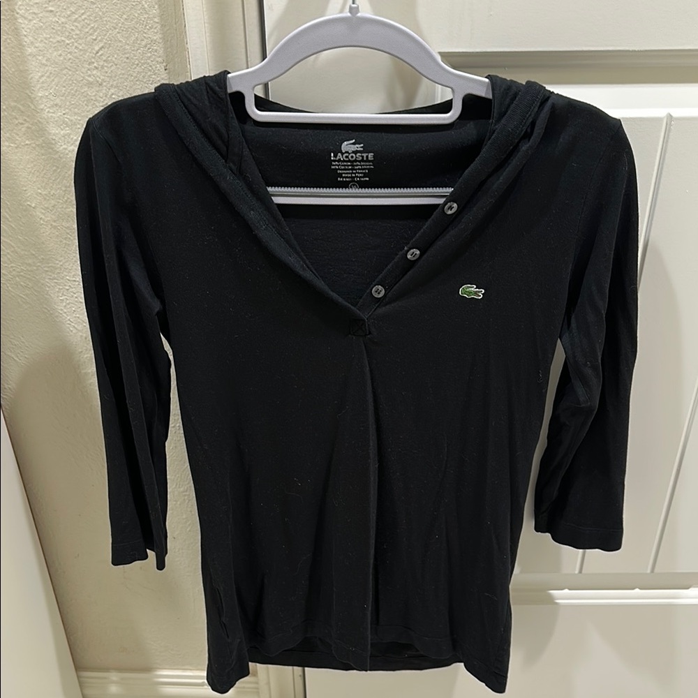 Lacoste Black Hooded Top
